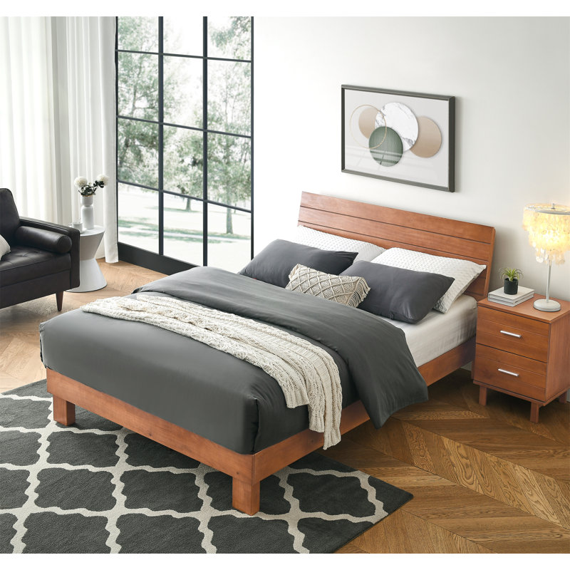 Millwood Pines Addis Platform Bed with Adjustable Height Headboard for